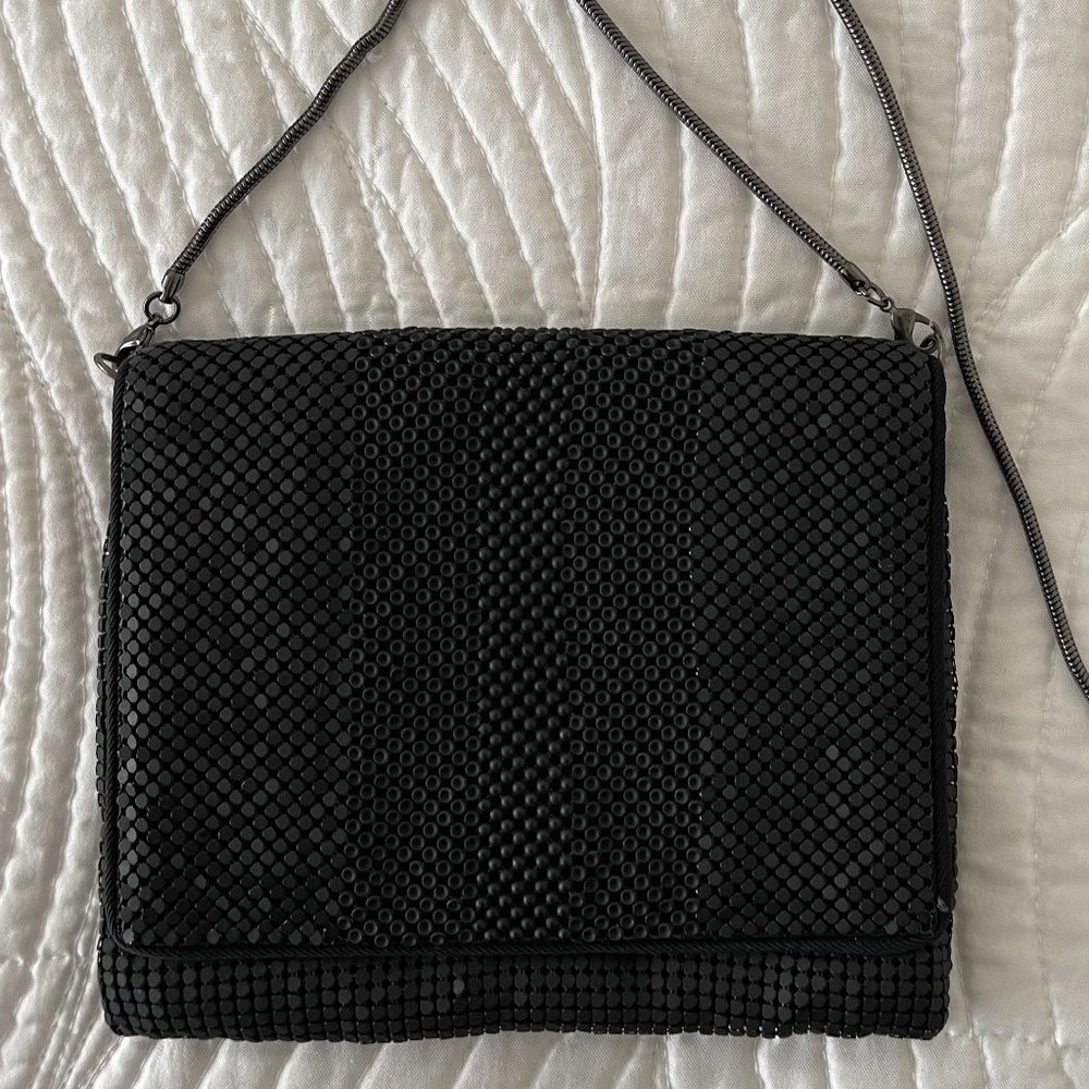 BCBG Max Azria Black Metal Mesh Clutch
